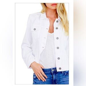 PAIGE White Denim Jacket Size Medium Relaxed Style